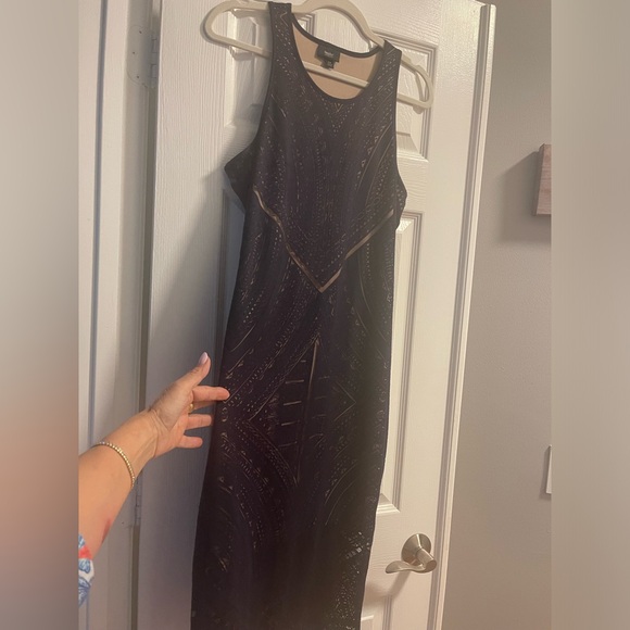 Mossimo Black Racer back Geo lace Midi Dress in medium - Picture 3 of 7